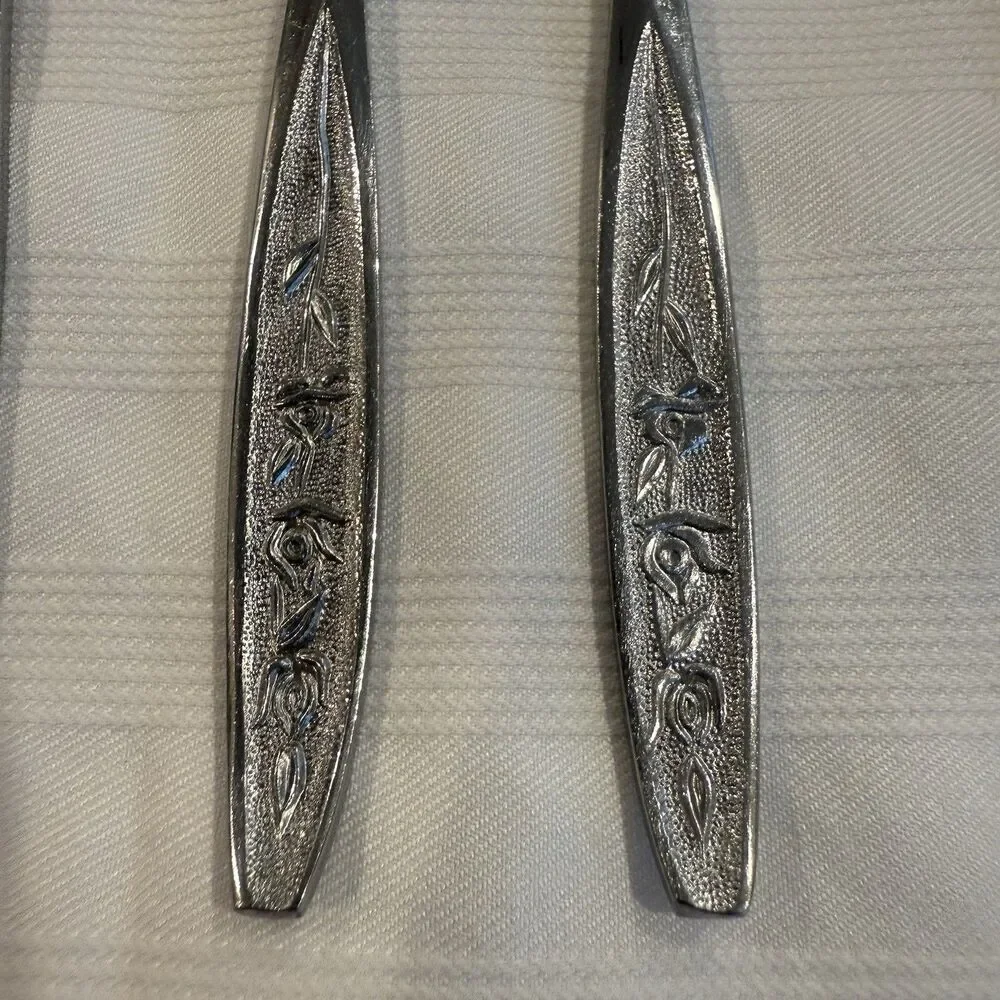 Ekco Eterna Rose Cotillion Stainless Flatware Knife Fork Spoon 13 Pieces Vintage